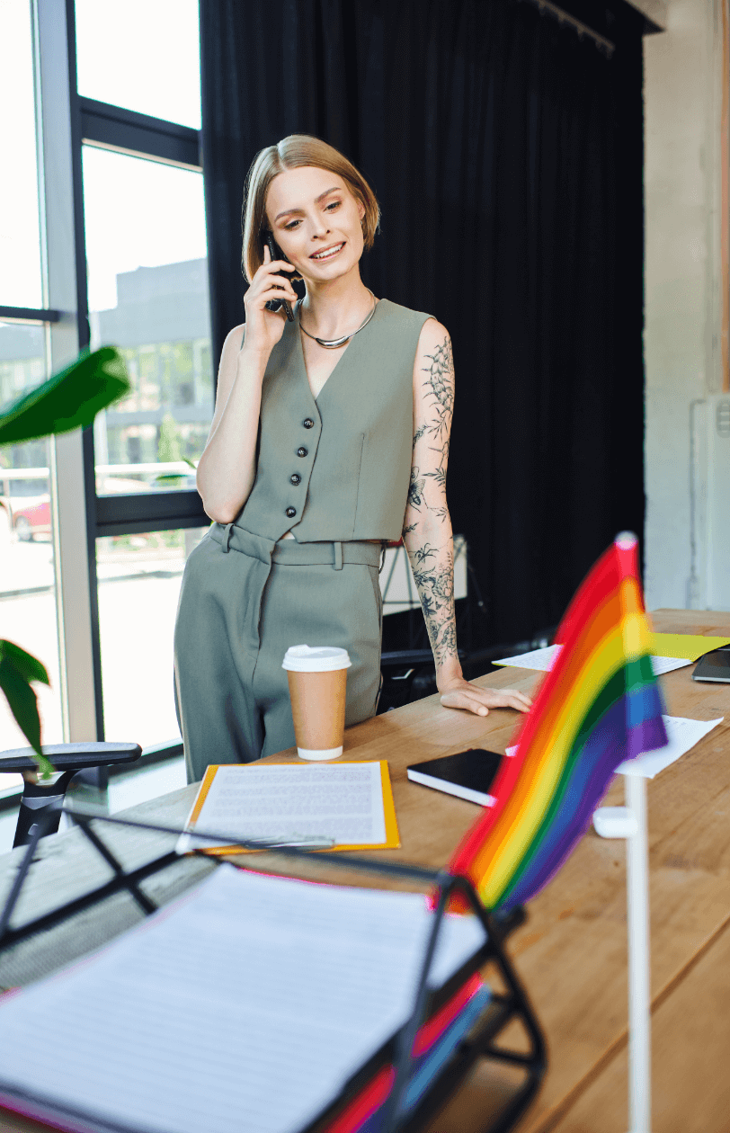 dynamic-coworkers-engage-lively-conversation-inclusive-office-space